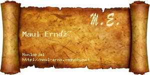 Maul Ernő névjegykártya