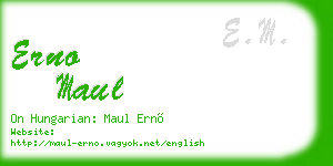 erno maul business card